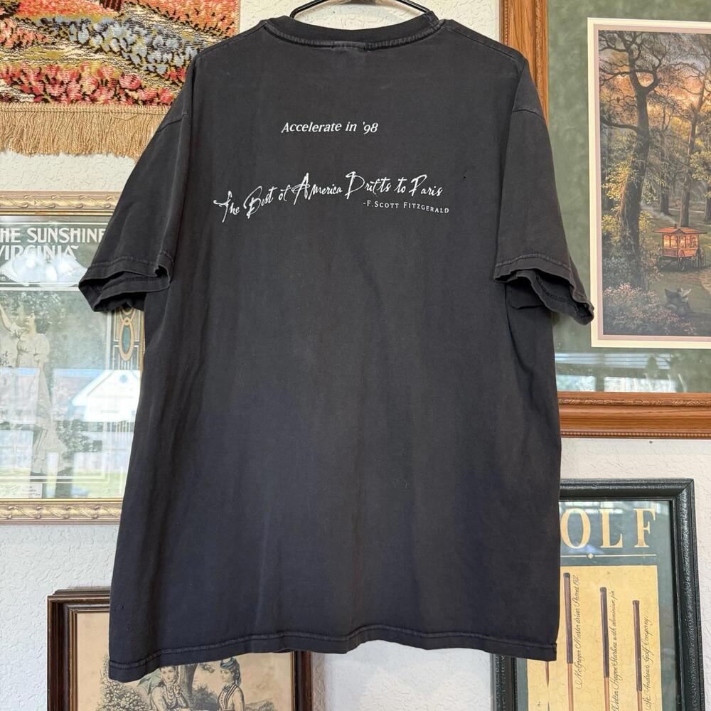 Vintage 90s RARE F.Scott Fitzgerald Best Of America To Paris Great Gatsby Tee XL